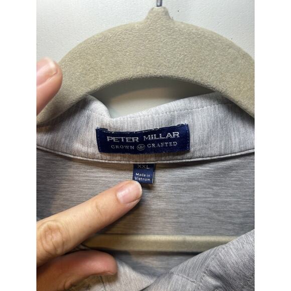 Peter Millar Men's XXL Crown Crafted Gray Short Sleeve Polo With Pocket - Picture 2 of 7